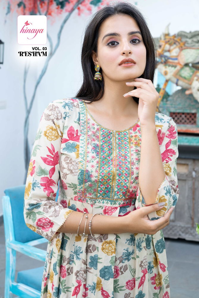 Hinaya Resham Vol 3 Western Wear Rayon Top Collection
